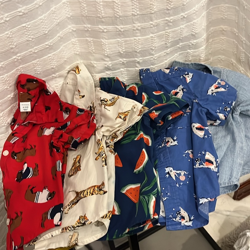 LOT of 6 Old Navy little boy collared shirts size 12-18 months